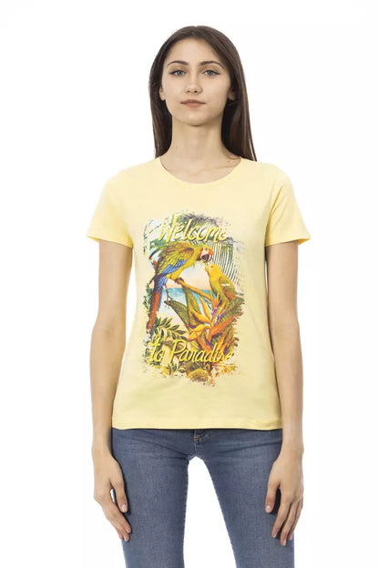 "Yellow Cotton Women T-Shirt"-Trussardi Action-LabelTerrace.com