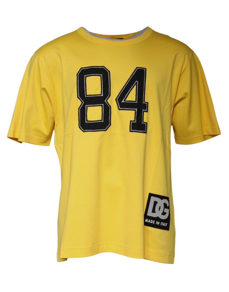 Yellow Crew Neck Short Sleeves T-shirt-Dolce & Gabbana-LabelTerrace.com