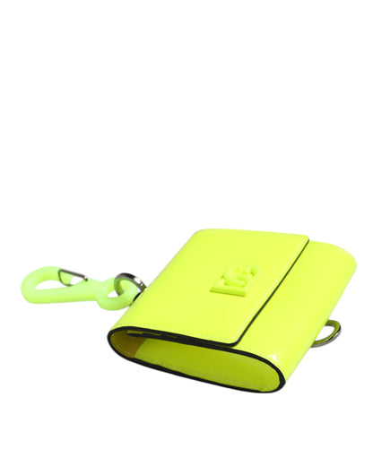 Yellow Green Bifold DG Logo Neck Strap Cardholder Wallet-Dolce & Gabbana-LabelTerrace.com