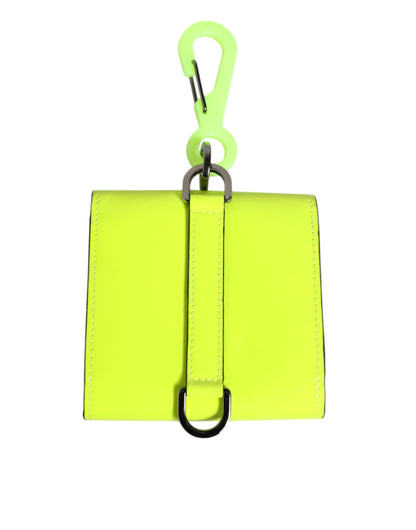 Yellow Green Bifold DG Logo Neck Strap Cardholder Wallet-Dolce & Gabbana-LabelTerrace.com