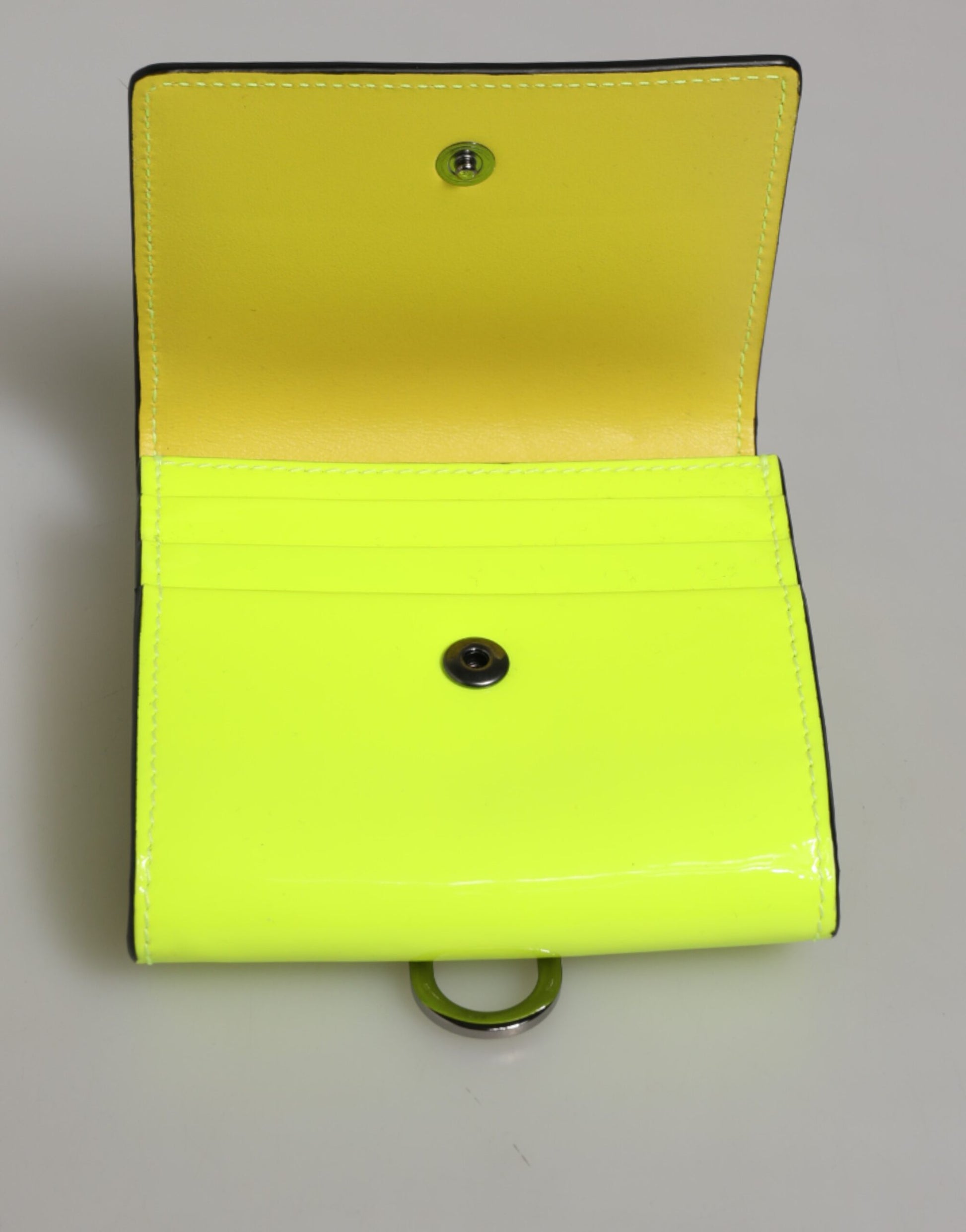 Yellow Green Bifold DG Logo Neck Strap Cardholder Wallet-Dolce & Gabbana-LabelTerrace.com