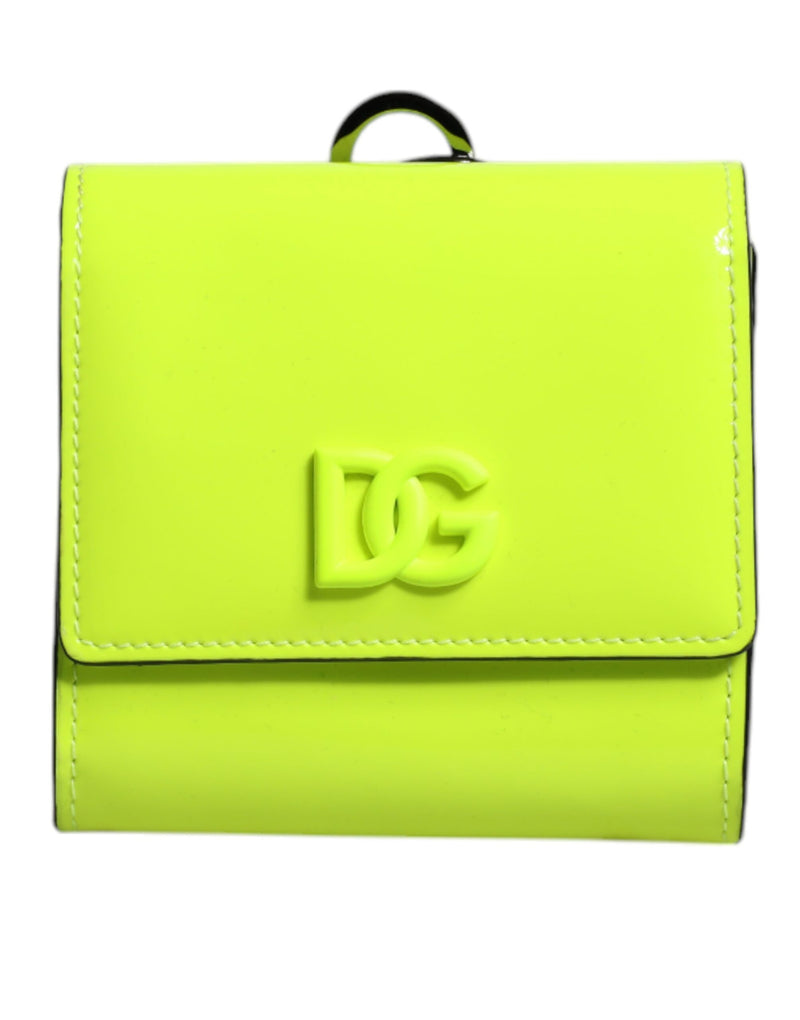 Yellow Green Bifold DG Logo Neck Strap Cardholder Wallet-Dolce & Gabbana-LabelTerrace.com
