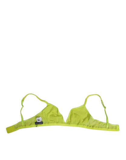 Yellow Green Nylon Soft Cup Brassiere Underwear