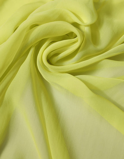 Yellow Green Silk Sash Foulard Stole 270cm x 120cm Scarf