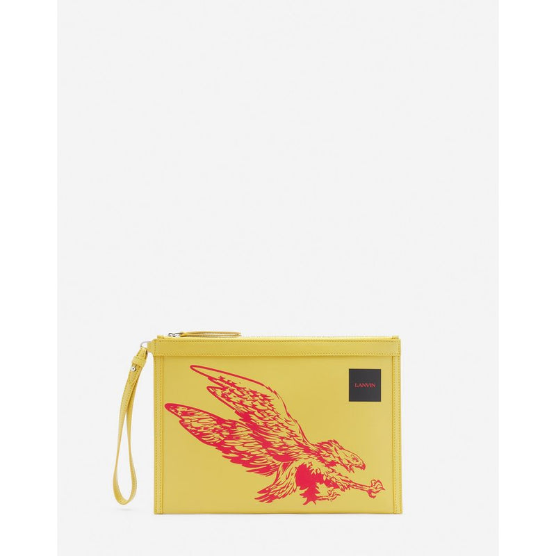 "Yellow Leather Men Wallet"-Lanvin-LabelTerrace.com