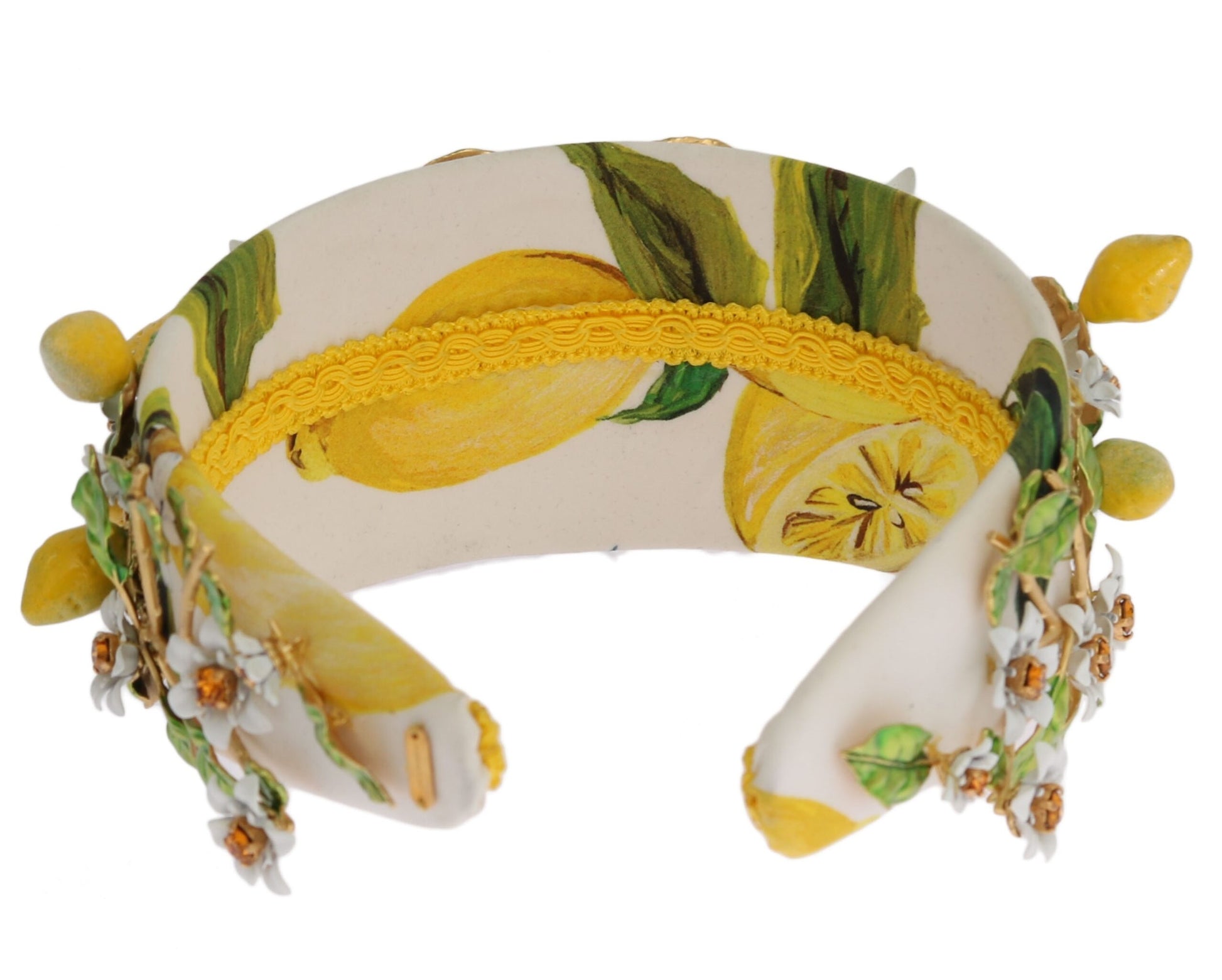 Yellow Lemons Sicily Crystal Diadem Tiara Headband-Dolce & Gabbana-LabelTerrace.com