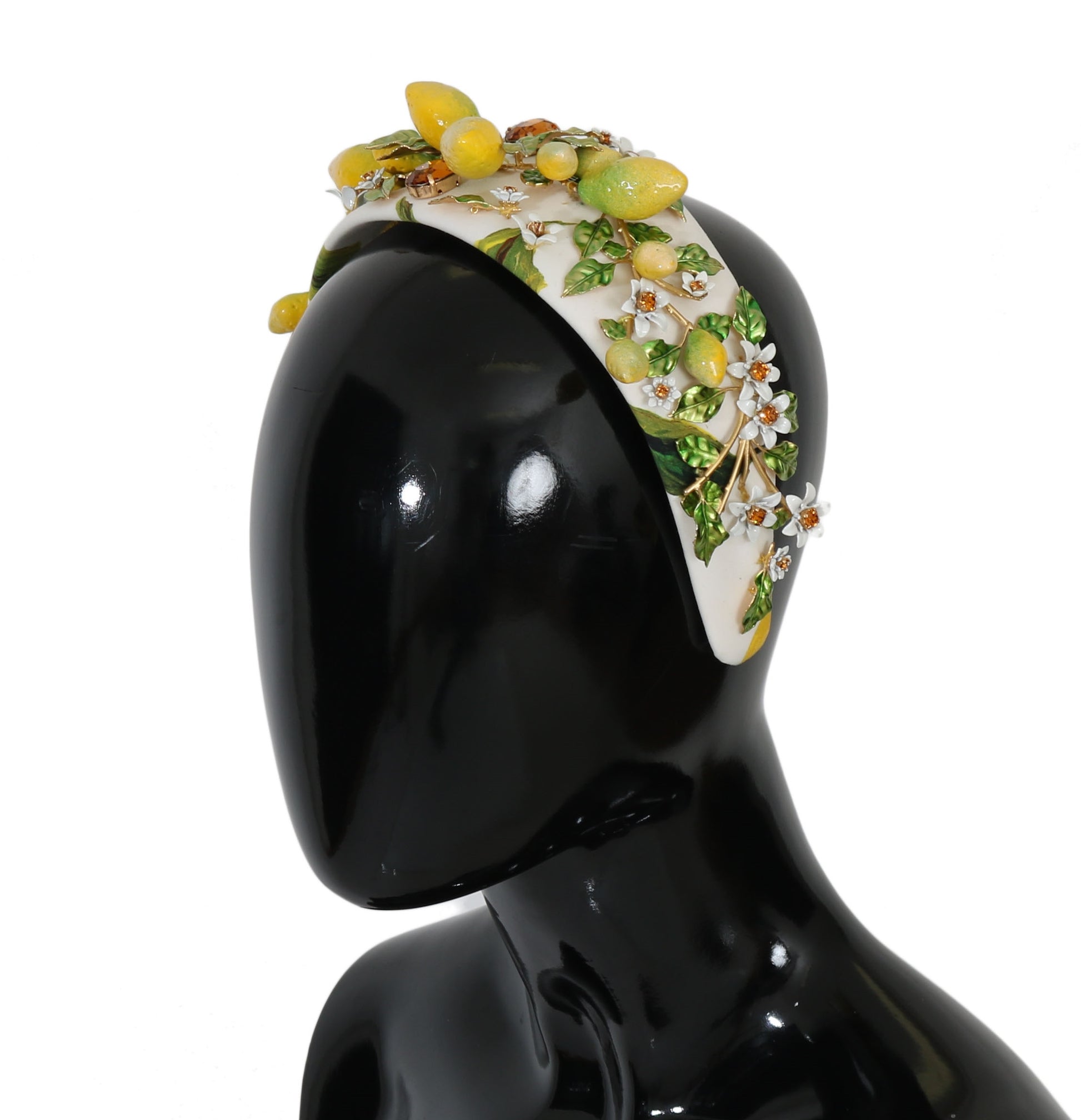 Yellow Lemons Sicily Crystal Diadem Tiara Headband-Dolce & Gabbana-LabelTerrace.com