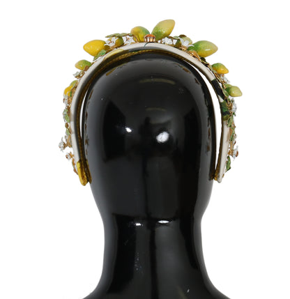 Yellow Lemons Sicily Crystal Diadem Tiara Headband-Dolce & Gabbana-LabelTerrace.com
