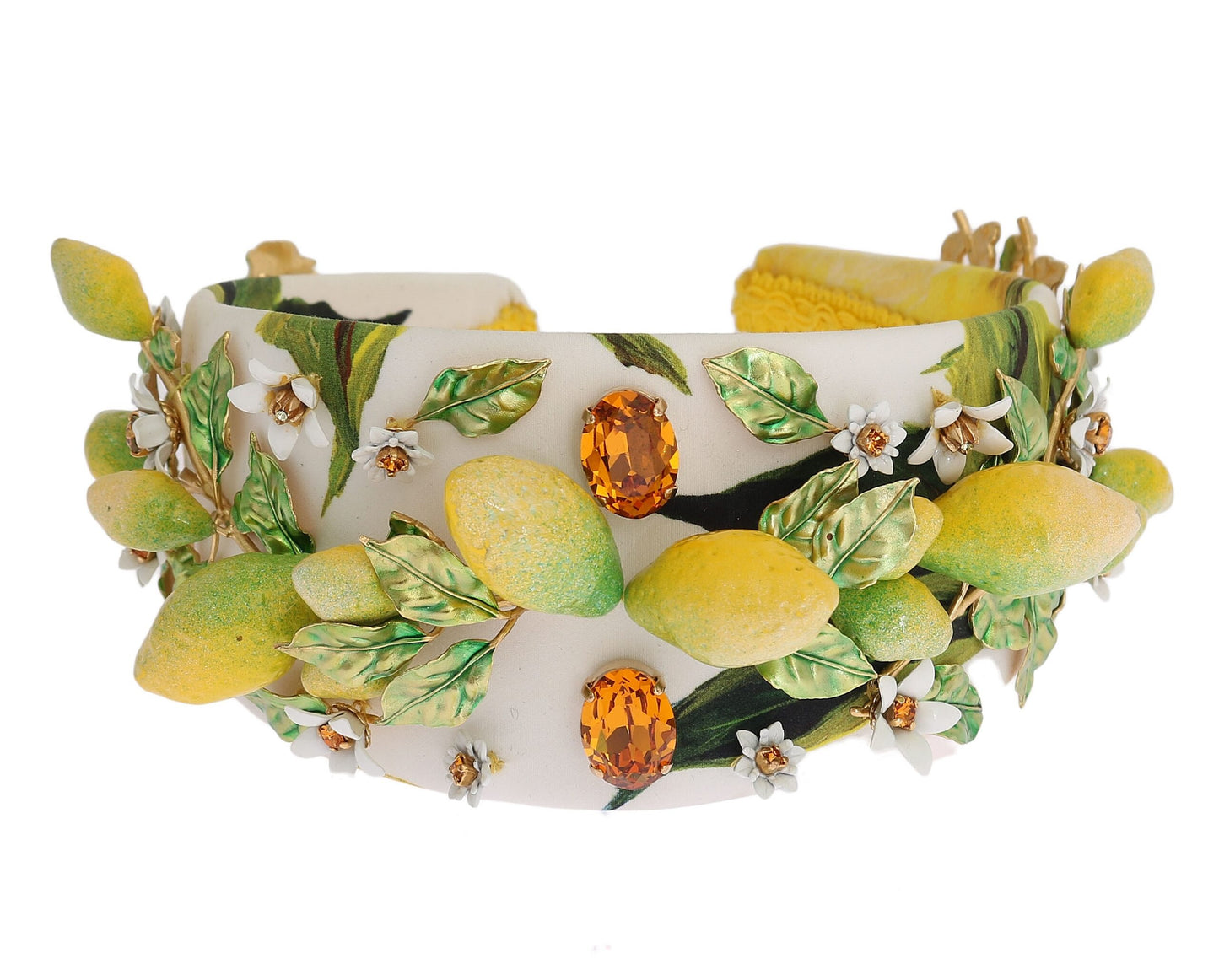 Yellow Lemons Sicily Crystal Diadem Tiara Headband-Dolce & Gabbana-LabelTerrace.com