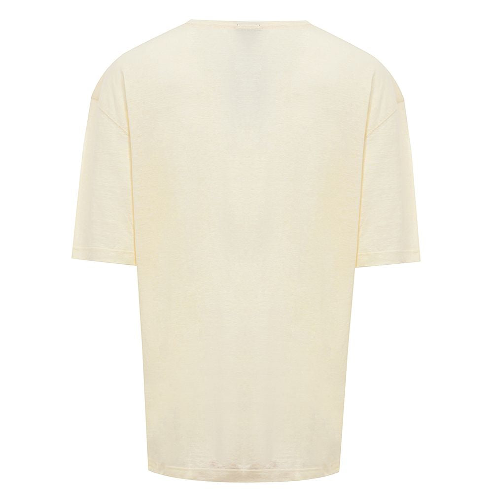 Yellow Linen T-Shirt-Corneliani-LabelTerrace.com