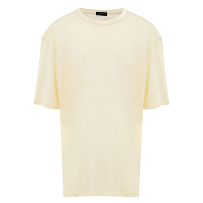 Yellow Linen T-Shirt-Corneliani-LabelTerrace.com