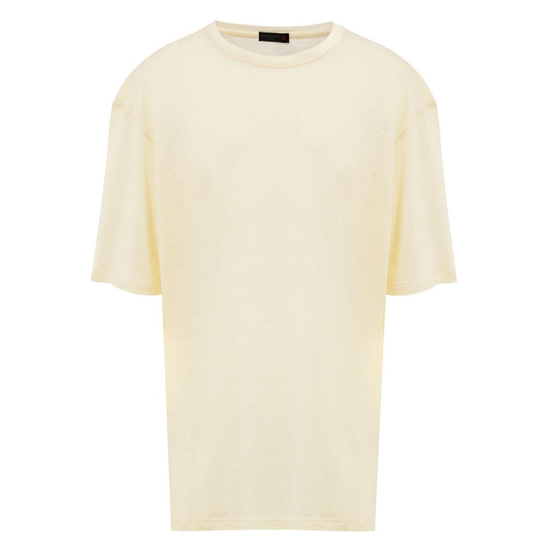 Yellow Linen T-Shirt-Corneliani-LabelTerrace.com