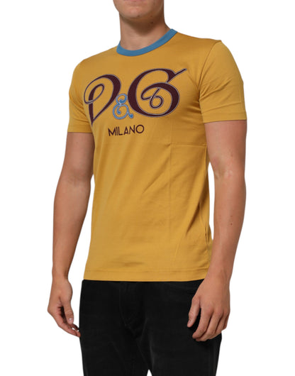 Yellow Logo Crew Neck Short Sleeves T-shirt