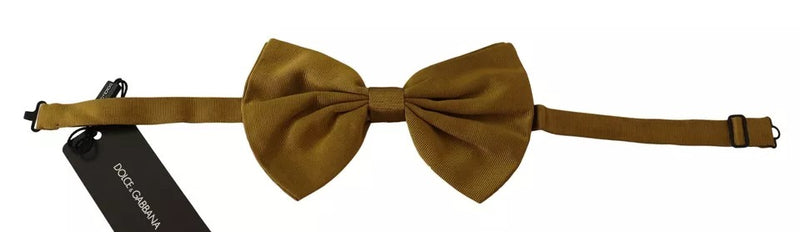 Yellow Mustard 100% Silk Butterfly Bow Tie Men-Dolce & Gabbana-LabelTerrace.com