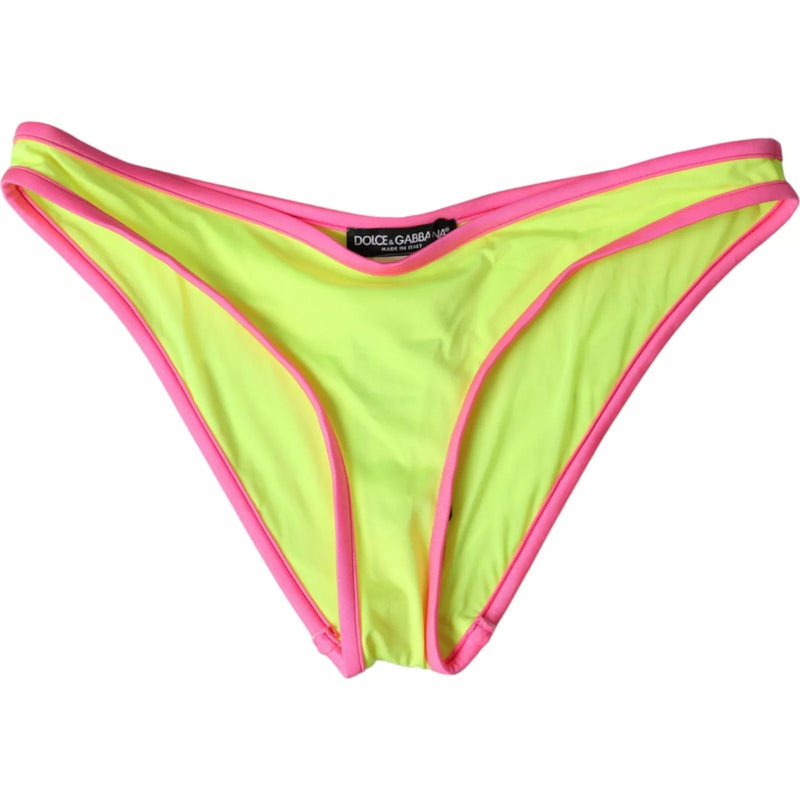 Yellow Pink Nylon Swimwear Bottom Beachwear Bikini-Dolce & Gabbana-LabelTerrace.com