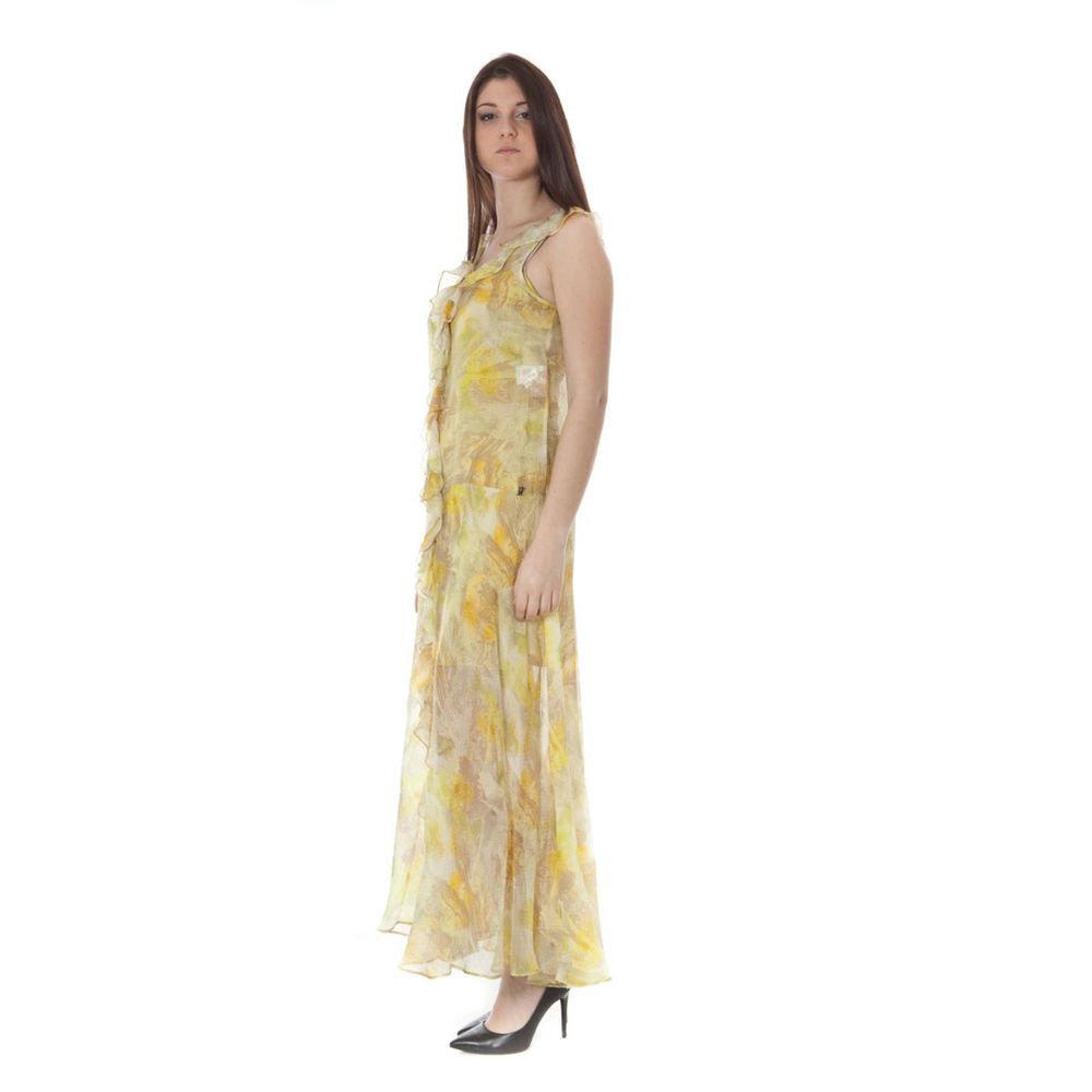 Yellow Polyester Women's Dress