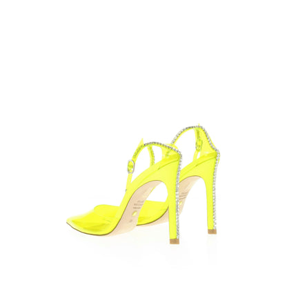 Yellow Pvc Stiletto Heel Sandals