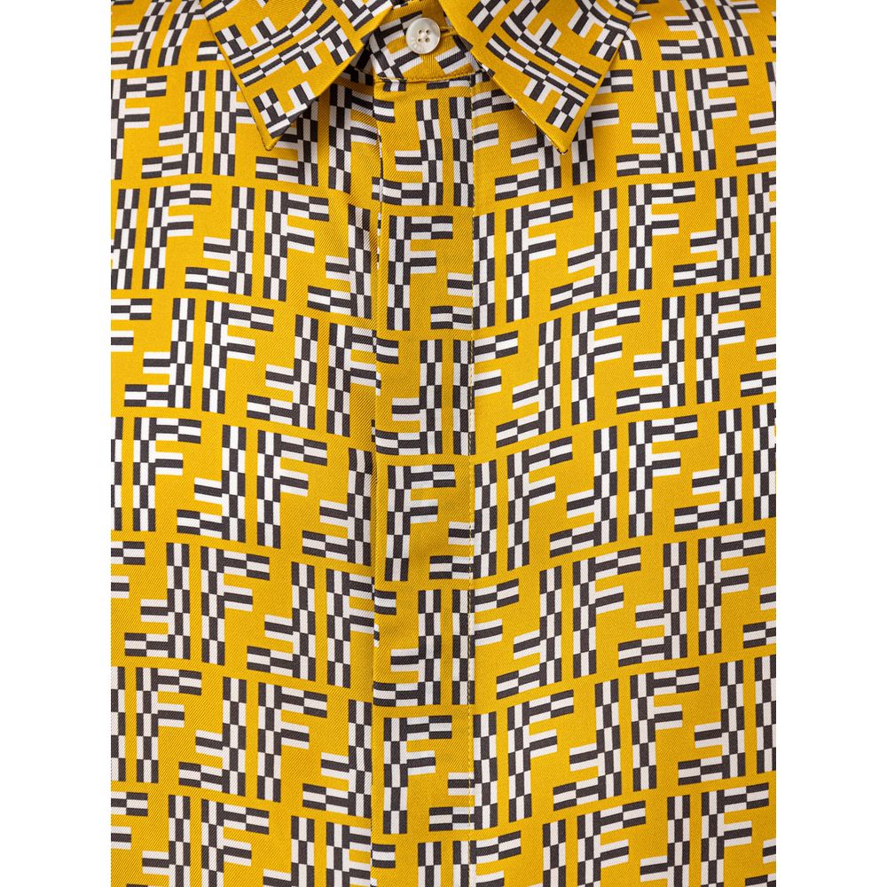 Yellow Silk Shortsleeve-Fendi-LabelTerrace.com