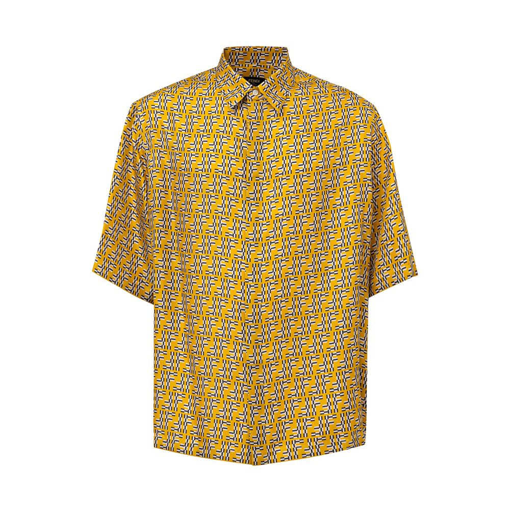 Yellow Silk Shortsleeve-Fendi-LabelTerrace.com