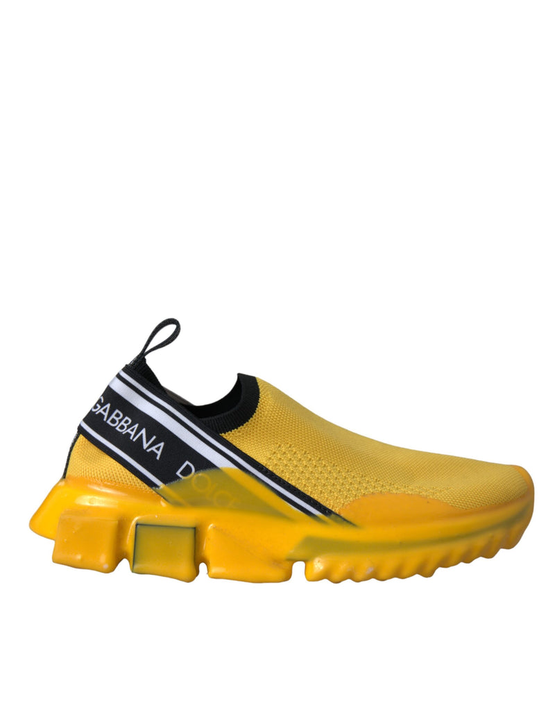 Yellow Sorrento Slip On Sneakers Women Shoes-Dolce & Gabbana-LabelTerrace.com
