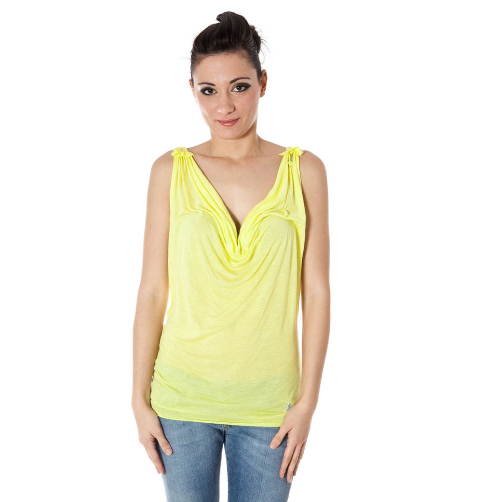 Yellow Viscosa Women T-Shirt