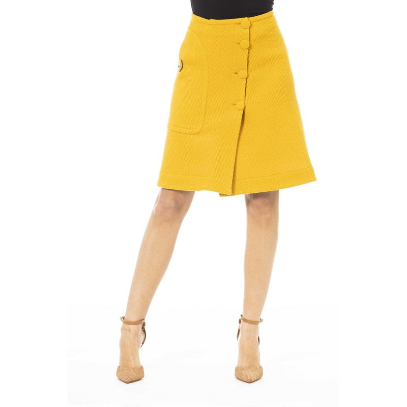 Yellow Wool Women Skirt-Jacob Cohen-LabelTerrace.com
