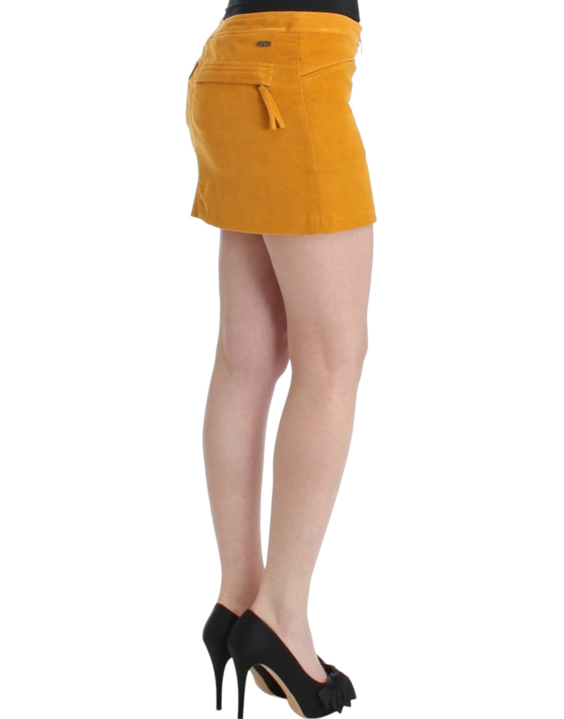 Yellow corduroy mini skirt-Costume National-LabelTerrace.com