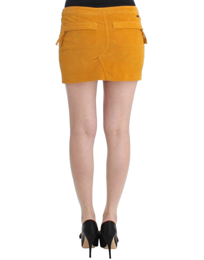 Yellow corduroy mini skirt-Costume National-LabelTerrace.com