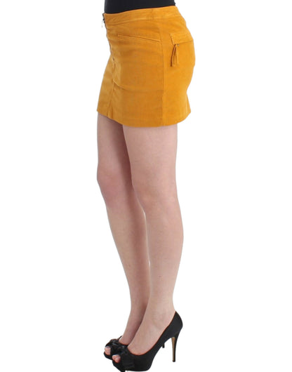 Yellow corduroy mini skirt-Costume National-LabelTerrace.com