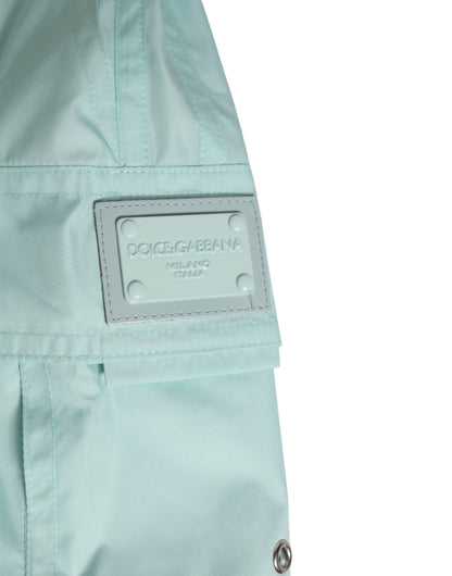 Aqua Blue Polyester Beachwear Men Shorts Swimwear-Dolce & Gabbana-LabelTerrace.com