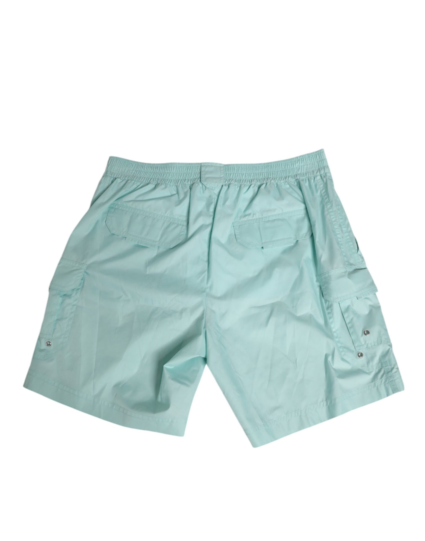 Aqua Blue Polyester Beachwear Men Shorts Swimwear-Dolce & Gabbana-LabelTerrace.com