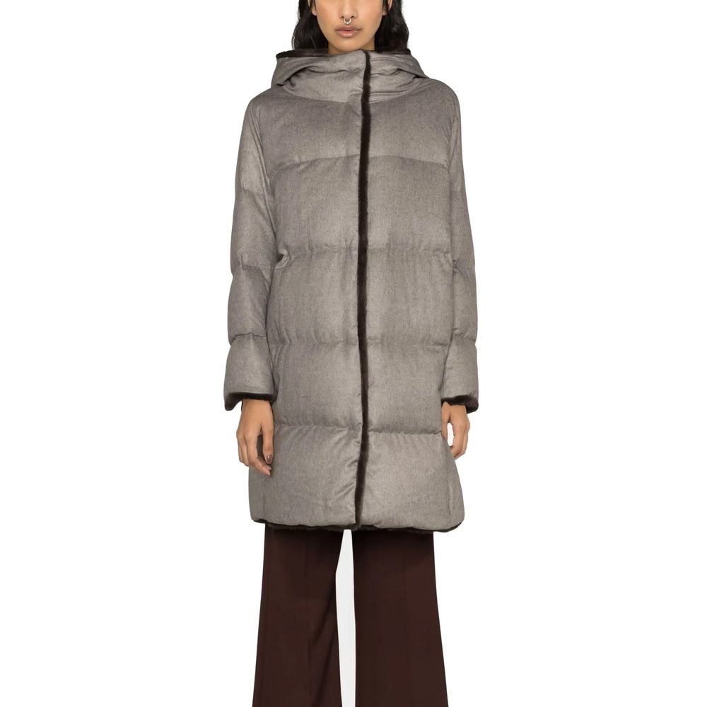 Faux Fur Trim Padded Coat-Herno-LabelTerrace.com
