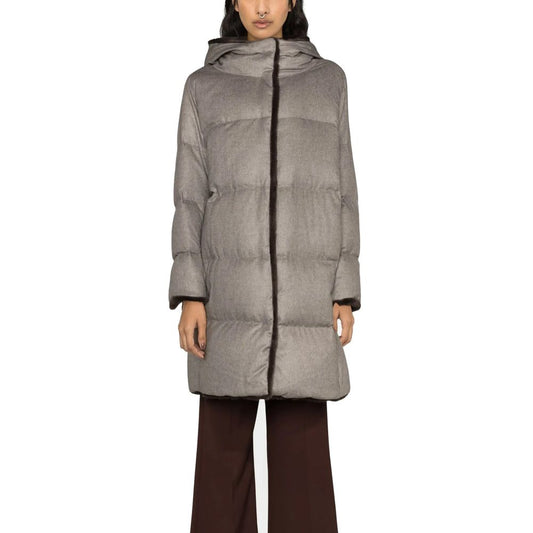 Faux Fur Trim Padded Coat-Herno-LabelTerrace.com