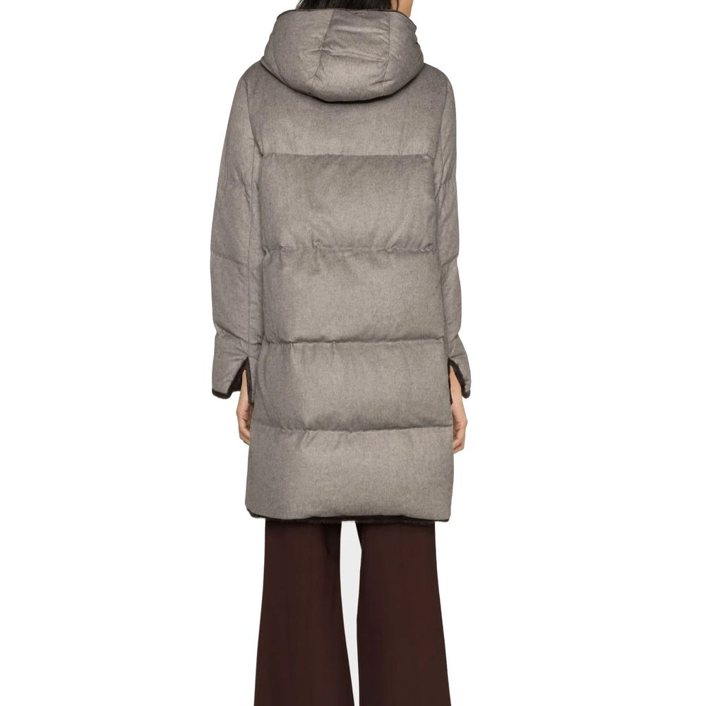 Faux Fur Trim Padded Coat-Herno-LabelTerrace.com