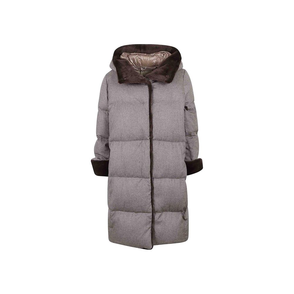 Faux Fur Trim Padded Coat-Herno-LabelTerrace.com