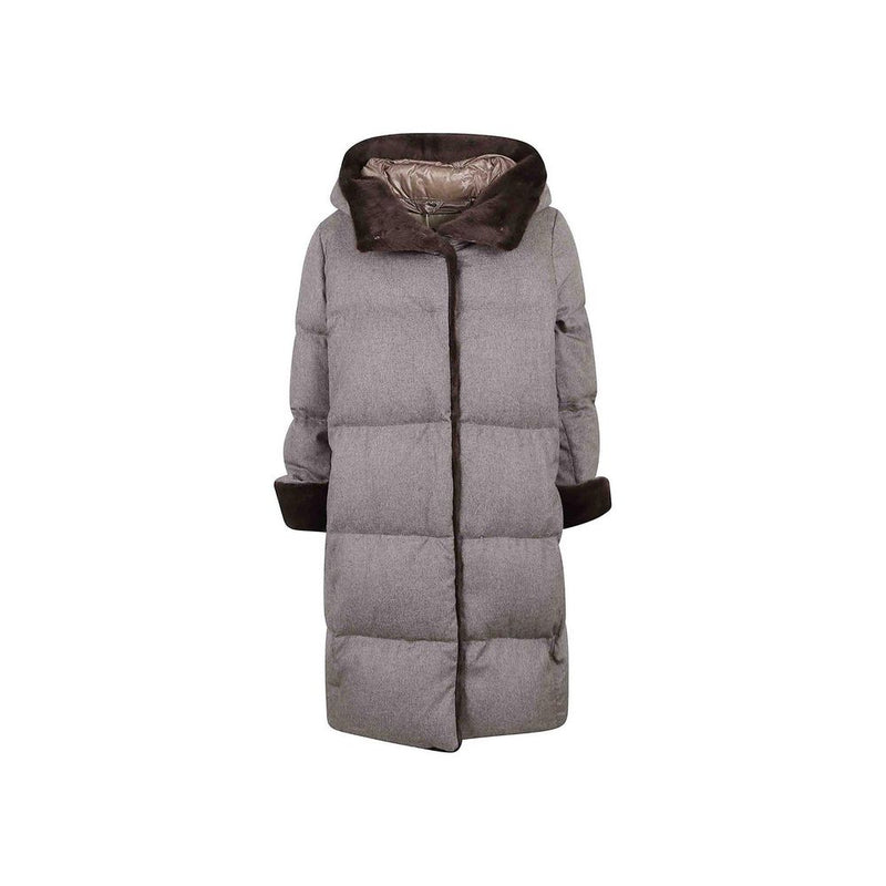 Faux Fur Trim Padded Coat-Herno-LabelTerrace.com