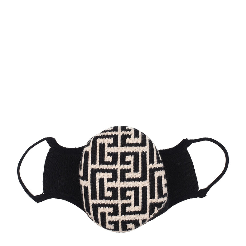 Beige Cotton Facemask-Balmain-LabelTerrace.com