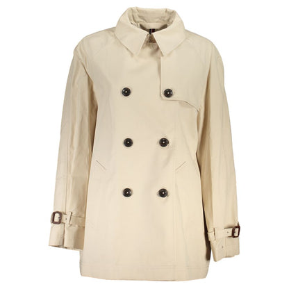 Beige Cotton Jackets & Coat-Tommy Hilfiger-LabelTerrace.com