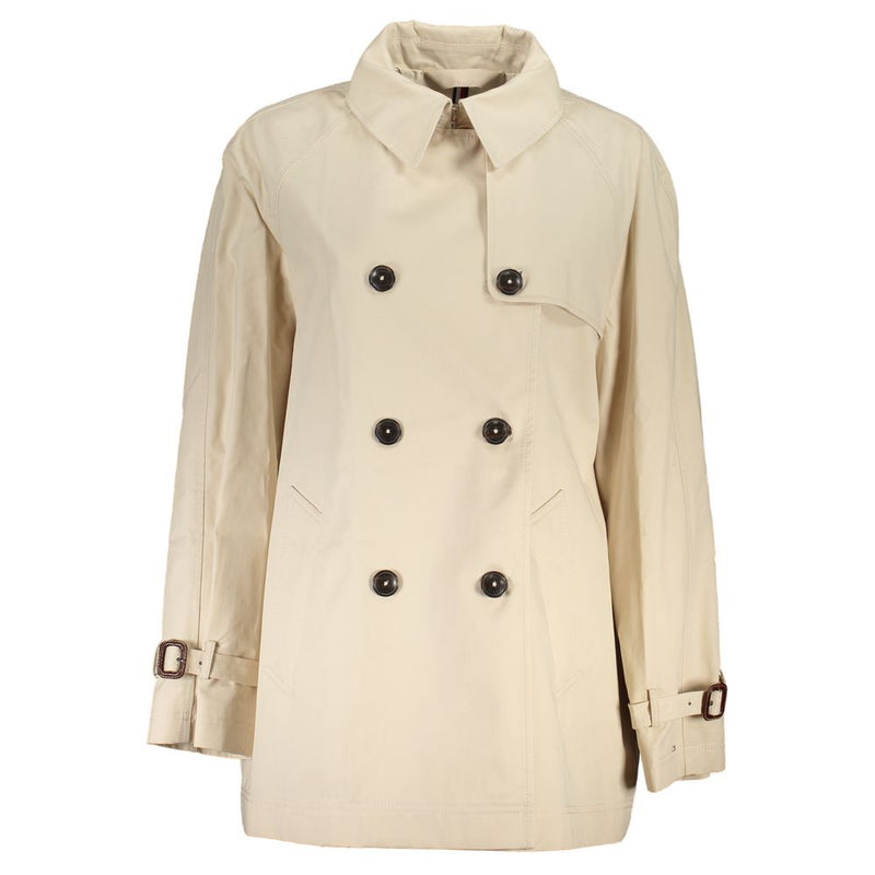 Beige Cotton Jackets & Coat-Tommy Hilfiger-LabelTerrace.com