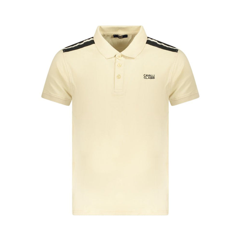 Beige Cotton Men Polo Shirt