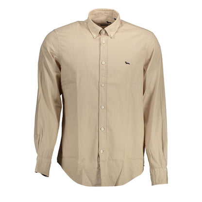 Beige Cotton Men Shirt-Harmont & Blaine-LabelTerrace.com