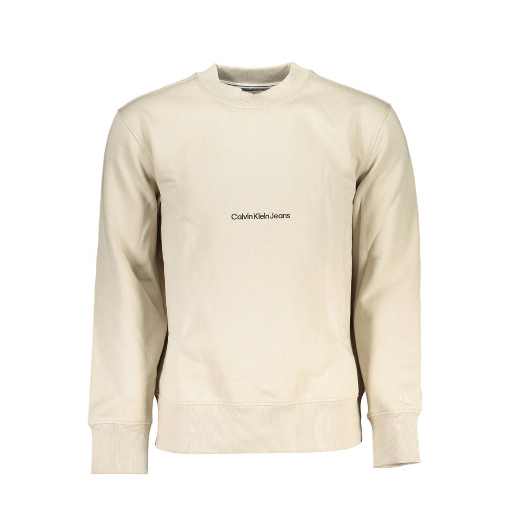Beige Cotton Men Sweater-Calvin Klein-LabelTerrace.com