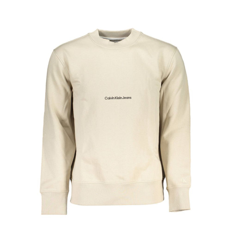 Beige Cotton Men Sweater-Calvin Klein-LabelTerrace.com