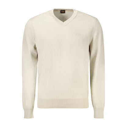 Beige Cotton Men Sweater-Hugo Boss-LabelTerrace.com