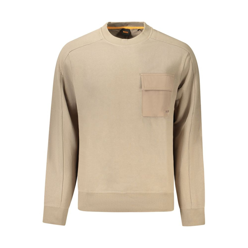 Beige Cotton Men Sweater-Hugo Boss-LabelTerrace.com