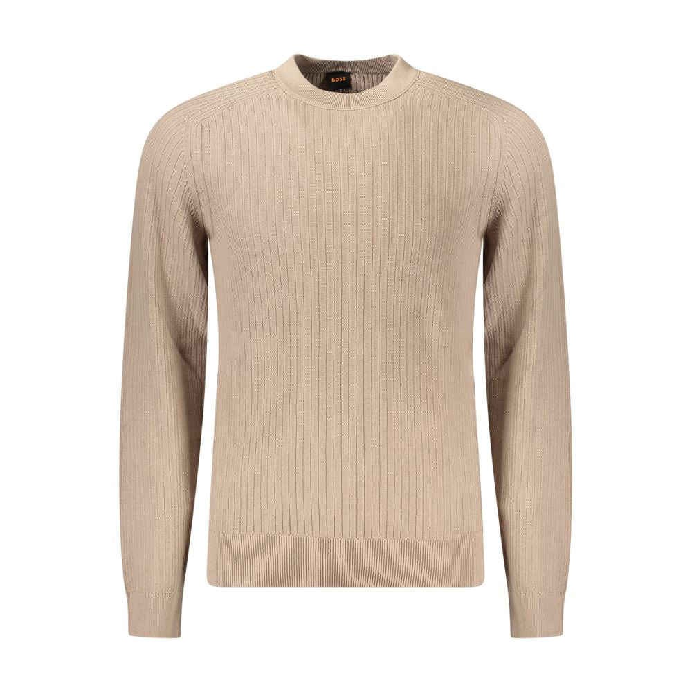 Beige Cotton Men Sweater-Hugo Boss-LabelTerrace.com