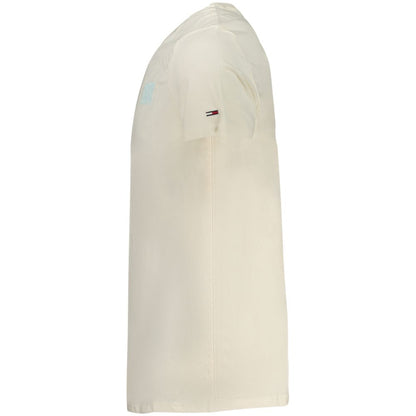 Beige Cotton Men T-Shirt