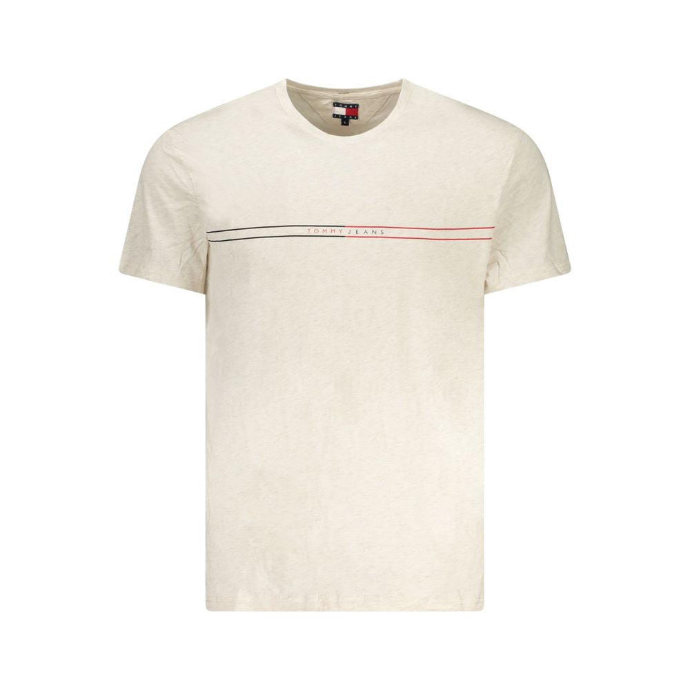 Beige Cotton Men T-Shirt