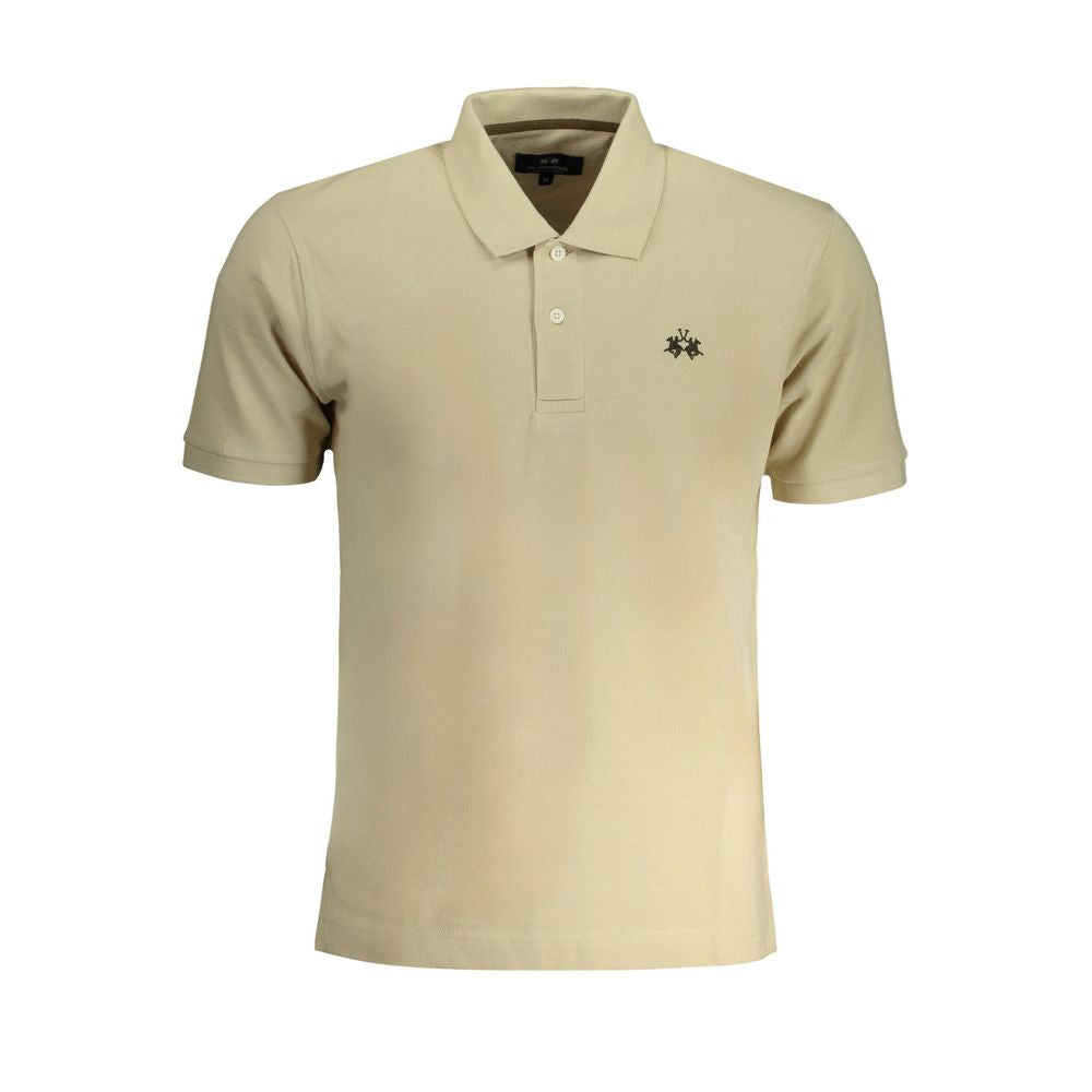 Beige Cotton Polo Shirt-La Martina-LabelTerrace.com