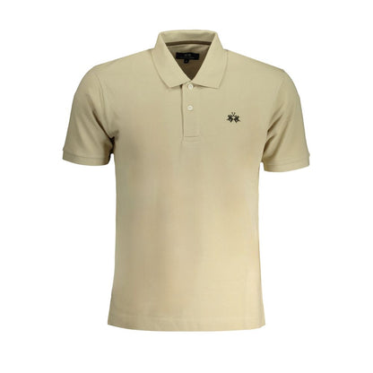 Beige Cotton Polo Shirt-La Martina-LabelTerrace.com